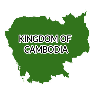 カンボジア王国無料フリーイラスト｜英語(緑)